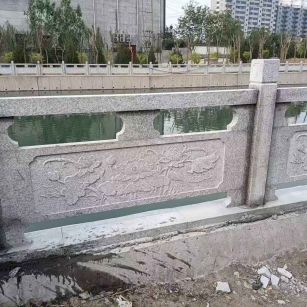 盐城 芙蓉白大花桥梁、河道，石材栏杆、围栏、护栏