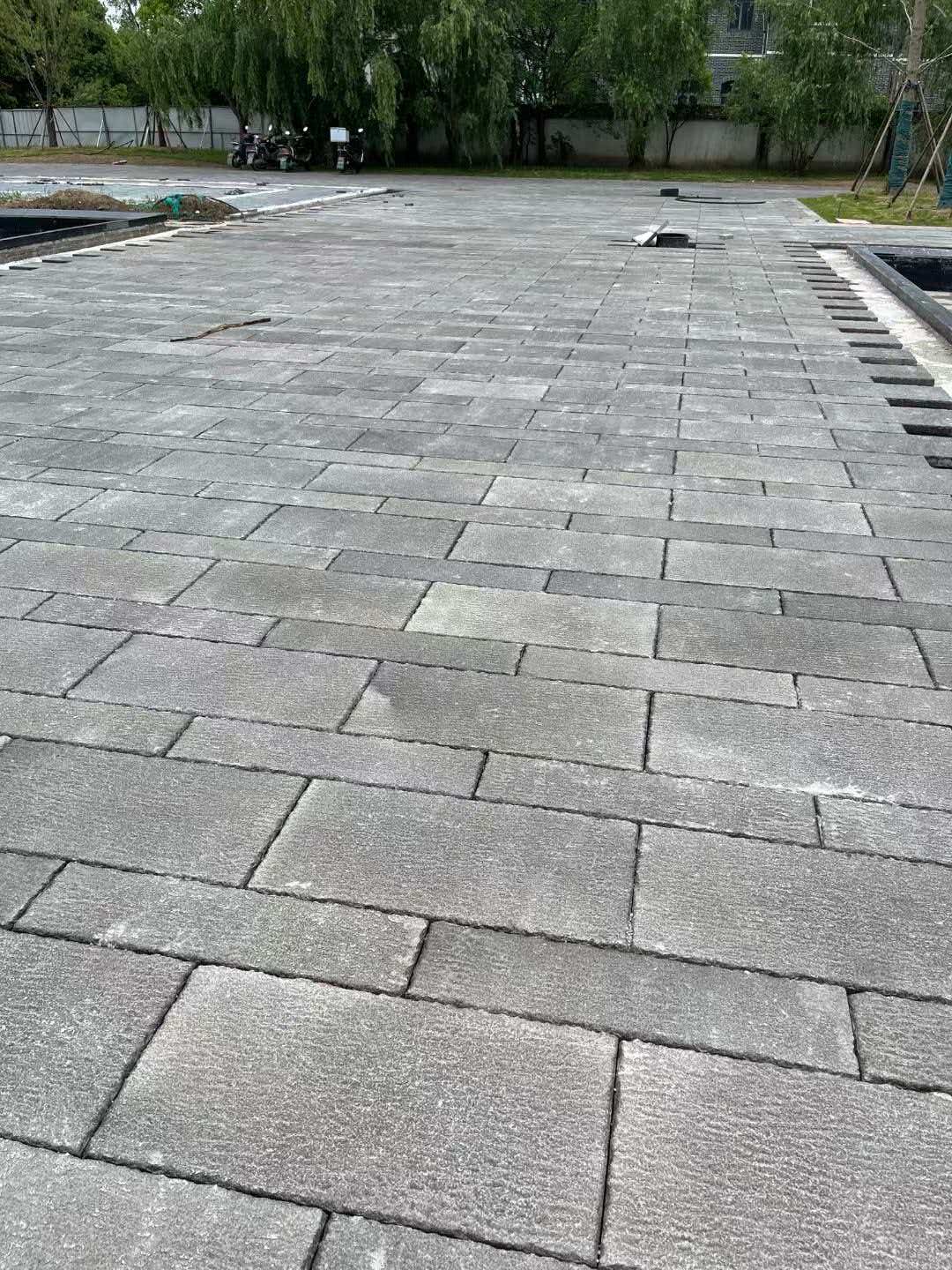 盐城 工地仿古石铺装现场实拍