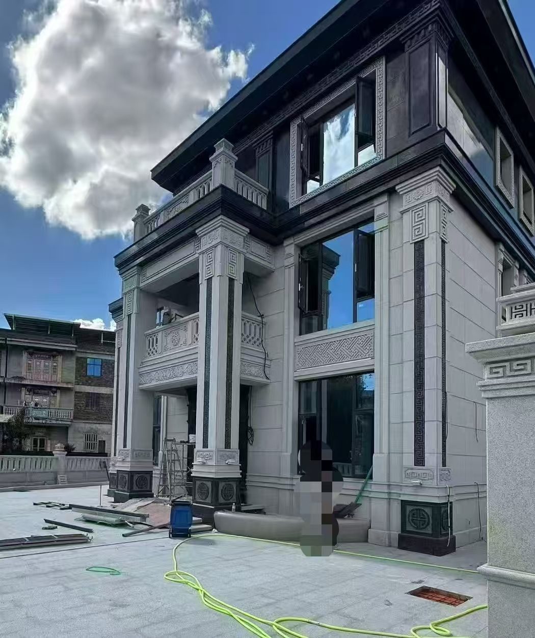 盐城 别墅干挂，芝麻白与芝麻黑完美配合