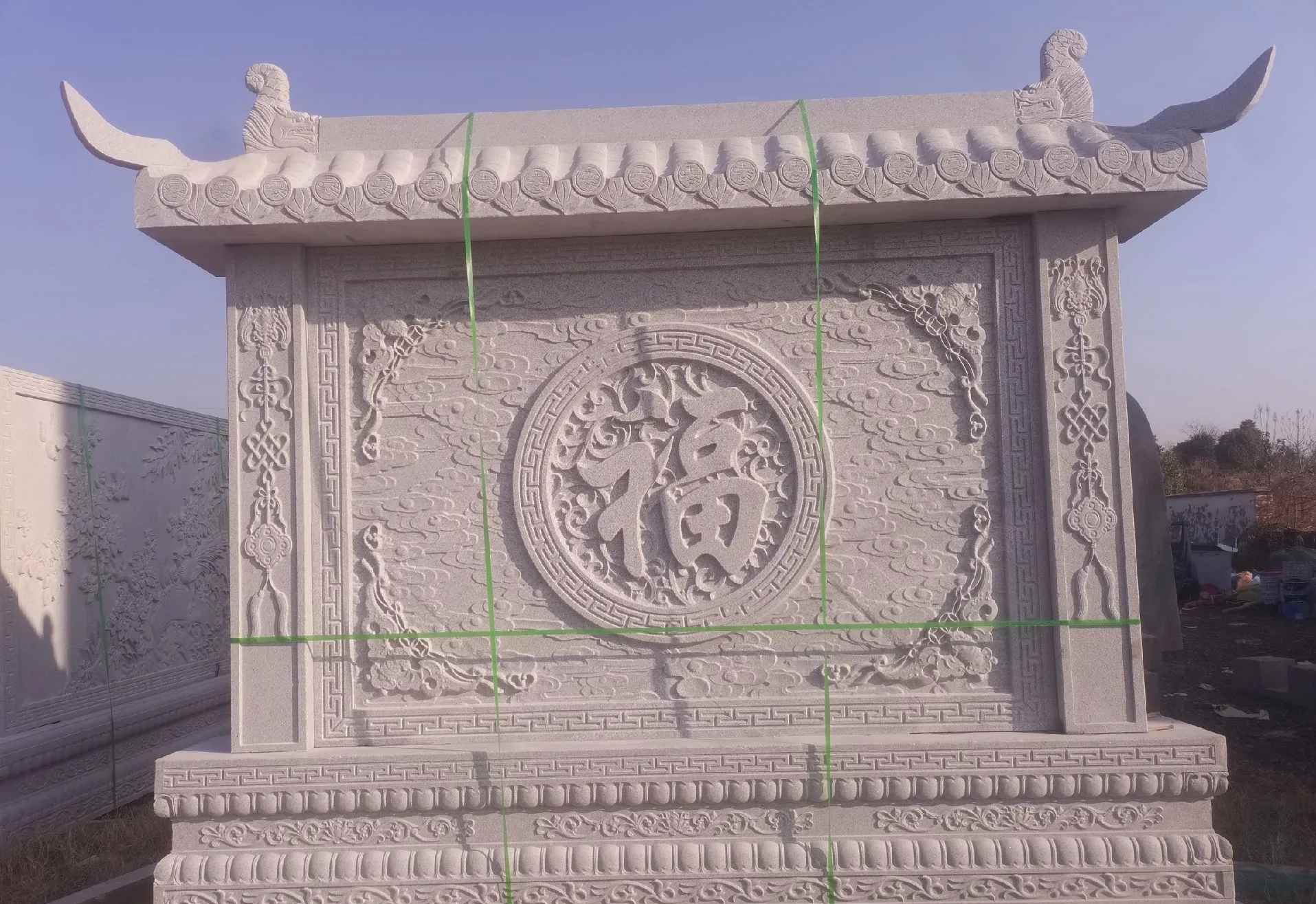 盐城 芝麻白花岗岩屏风，照壁，影壁